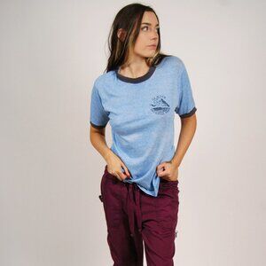 80s Glacier National Park T-Shirt (L) large blue vintage distressed graphic tee